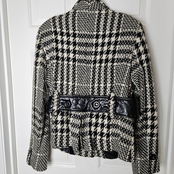 BARAMI Classic Houndstooth Black/White Women Jacket Size 12 - Picture 2 of 13